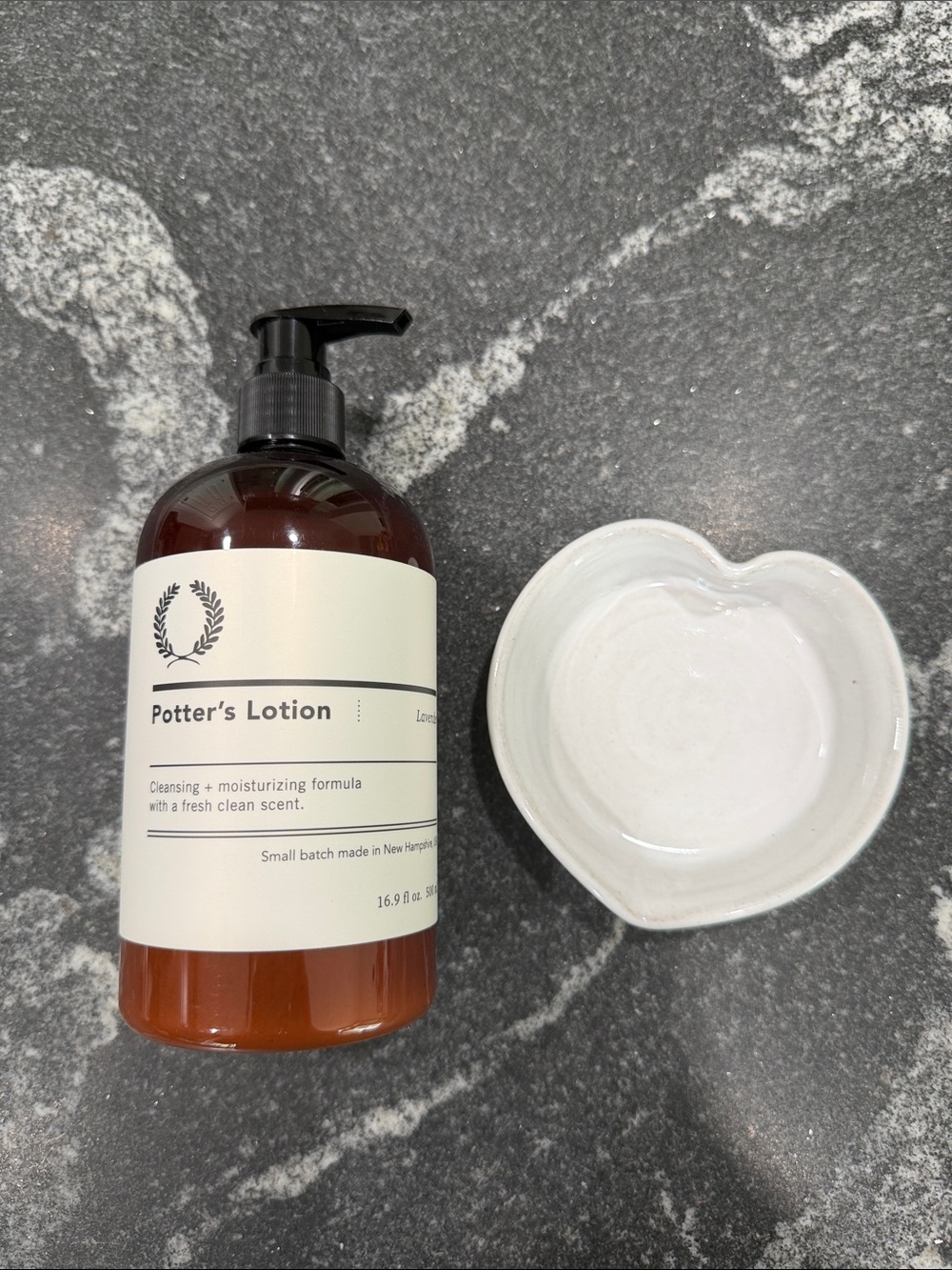 NEW Farmhouse Pottery Mini Heart Dish & Lavender Potter’s Lotion